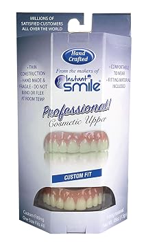 Professional Cosmetic Upper - New from Instant Smile! Hand Crafted Detail, Custom fit at Home! Works Best in Medium to Large Sized Mouths.