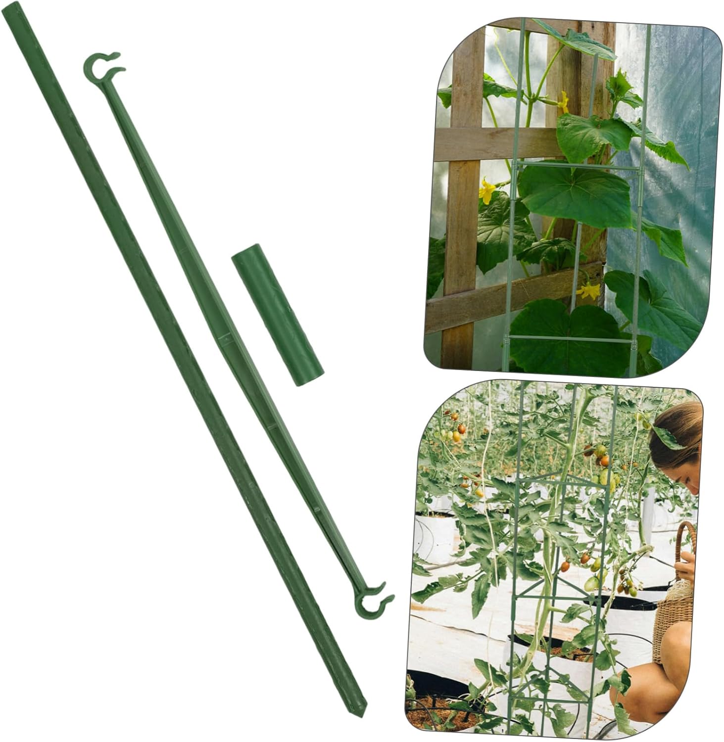 3sets Metal Garden Trellis for Climbing Plants Multi-use Plant Support Rack for Potted Vegetables and Flowers Easy to Install Rods and Connectors for Indoor and Outdoor Use