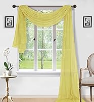Vista 20 de Sapphire Home Cortinas de cenefa para ventana, cenefas transparentes extralargas para ventanas, cortinas de gasa para sala de estar, cocina