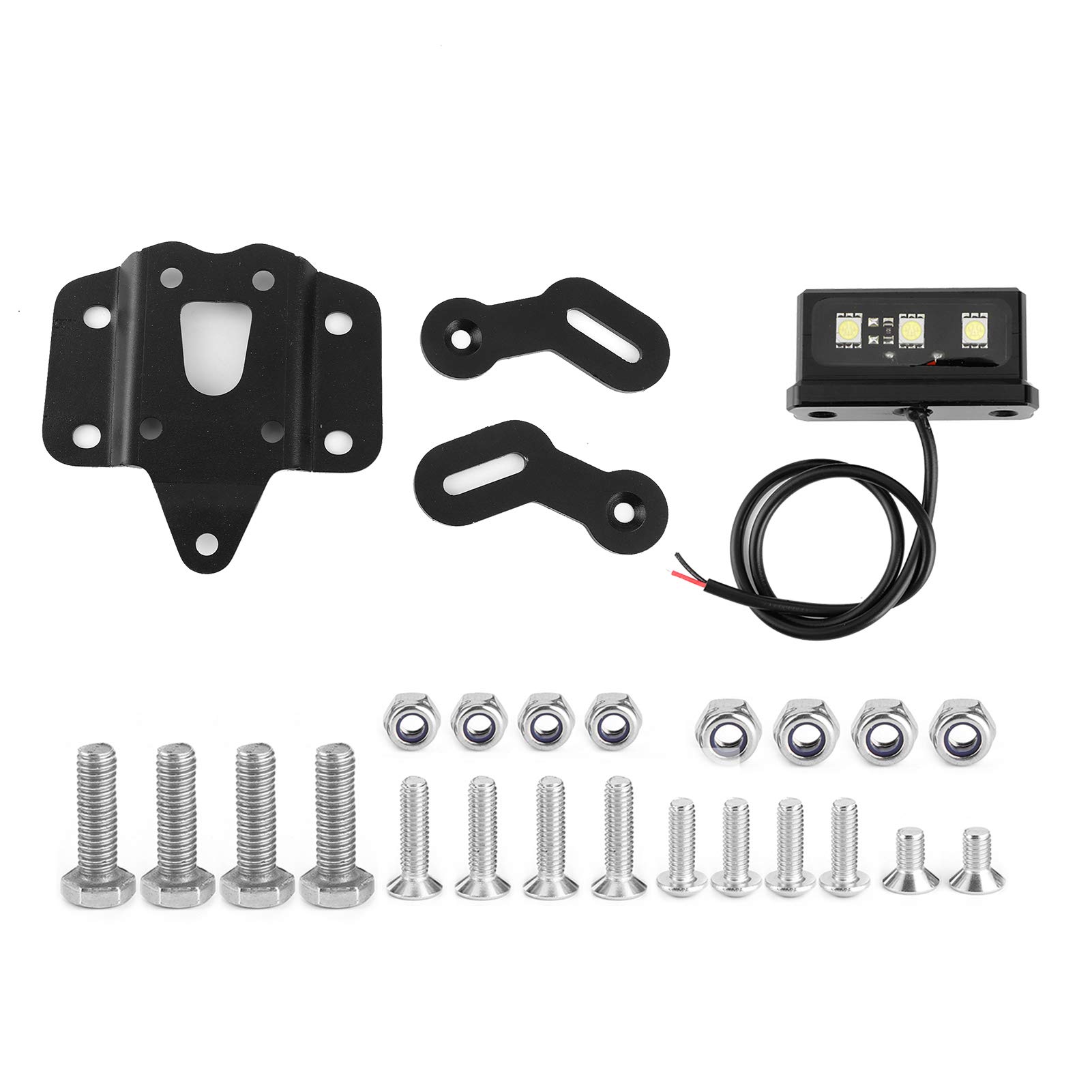 Support Plaque Mt07, Kit D'Élimination D'aile De Support De Plaque D'immatriculation De Moto avec LED pour Mt-07 Fz-07 2013-2020 Support de Plaque mt07+Support de Plaque mt07+Support Plaque mt07 supp