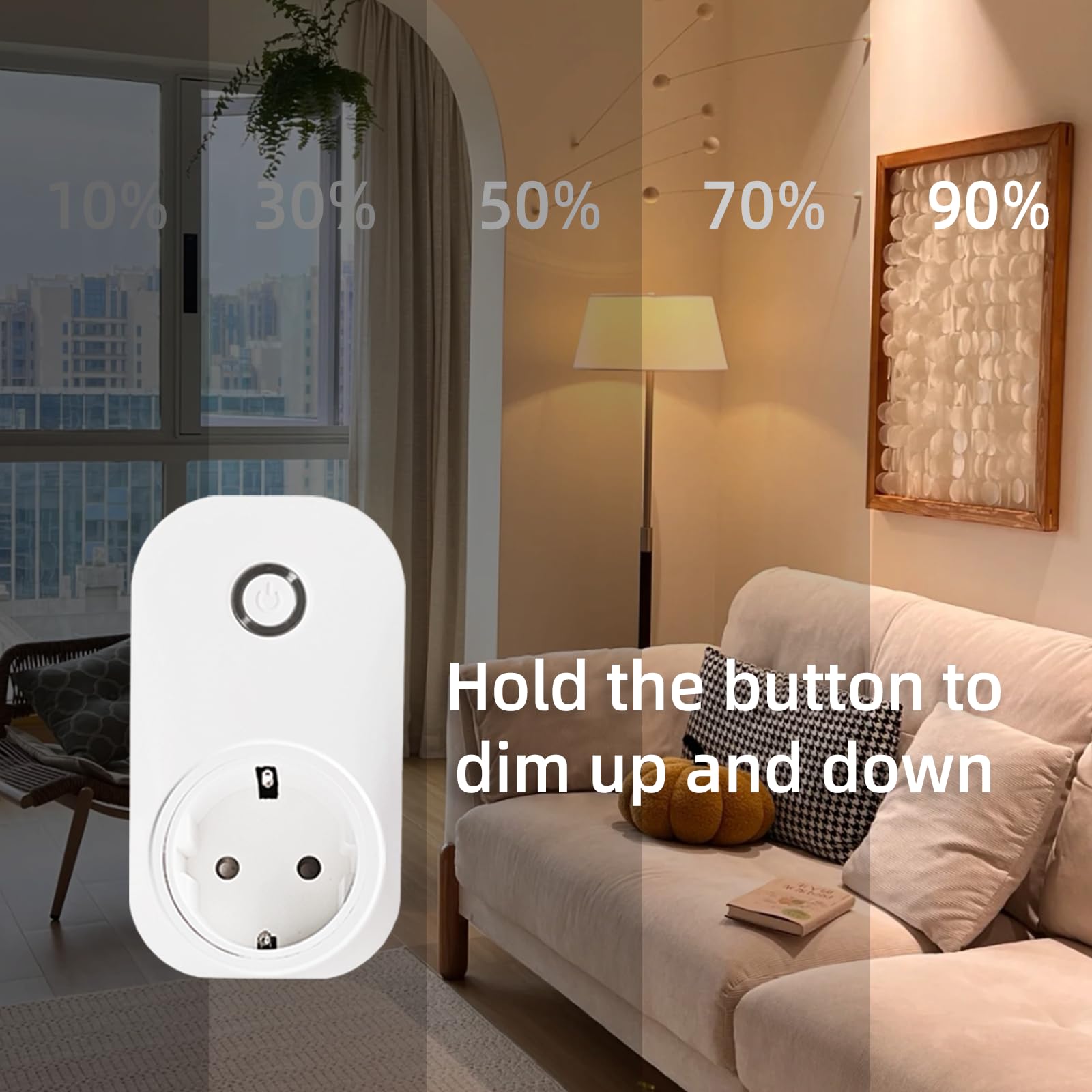 Presa intelligente Wi-Fi per dimmer | Controllo vocale e app | Compatibile con Smart Life|Nessun hub richiesto | Adatto per lampade LED dimmerabili esistenti