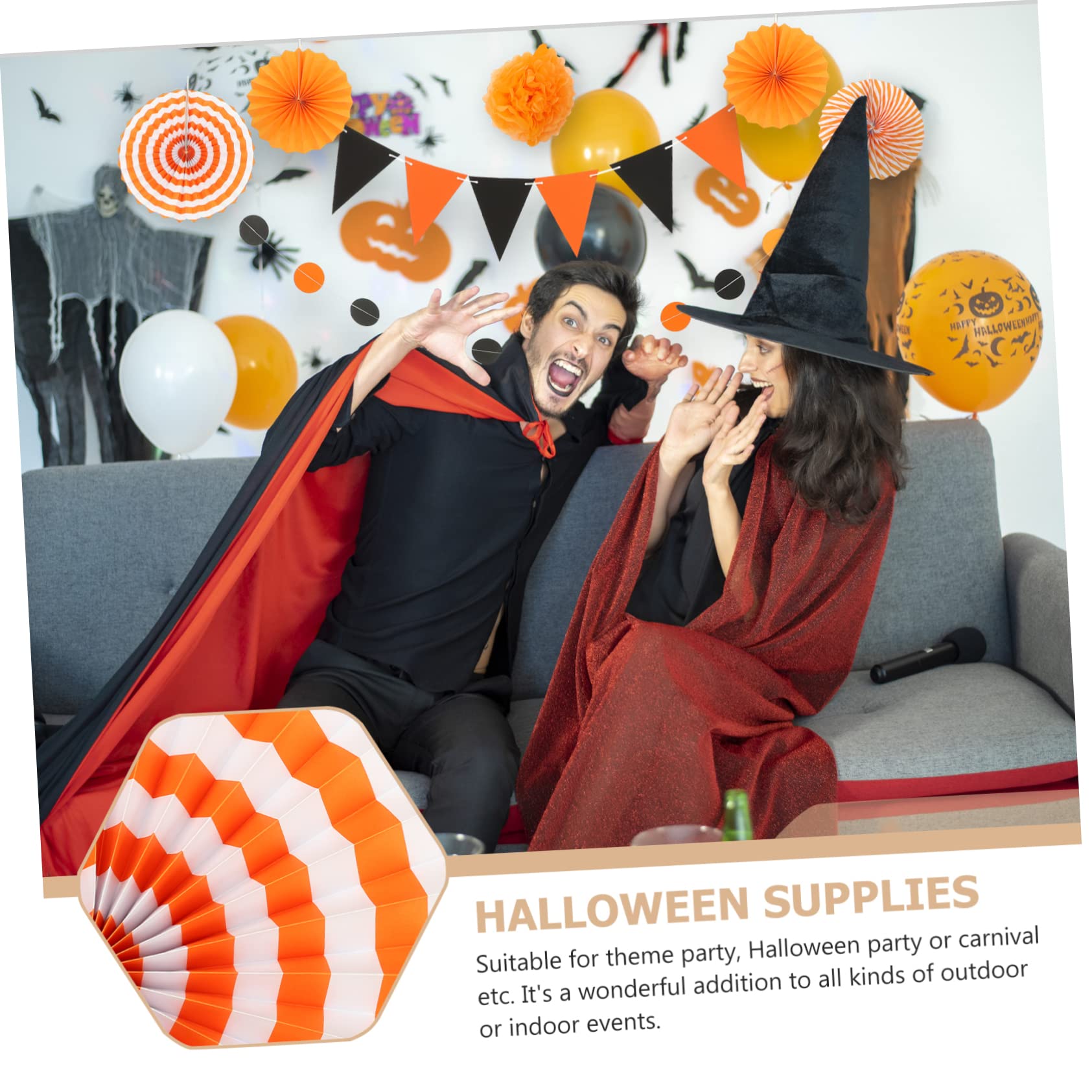 Alasum 3 zestawy wachlarz origami Diwali dekoracyjna girlanda dekoracja czarne dekoracje Halloween proporczyki flagi meksykańska dekoracja Halloween dekoracje ślubne dekoracje imprezowe frędzle