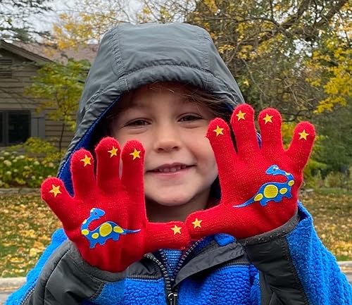Miniatura 4 de N'Ice Caps Guantes Mágicos Elásticos para Niños, Set de 3 Pares para Niños Pequeños, Niños y Niñas, Invierno