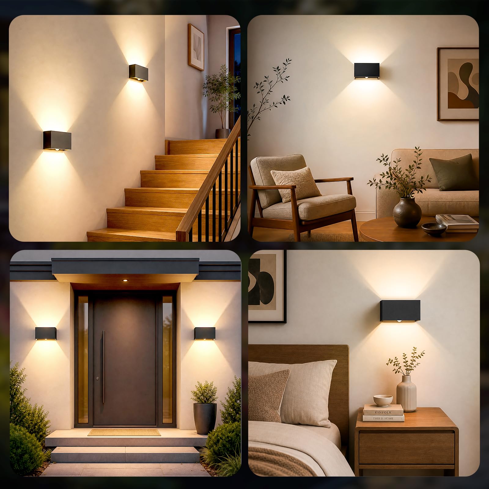LED Wandleuchte Innen/Aussen, Außenlampe mit bewegungsmelder