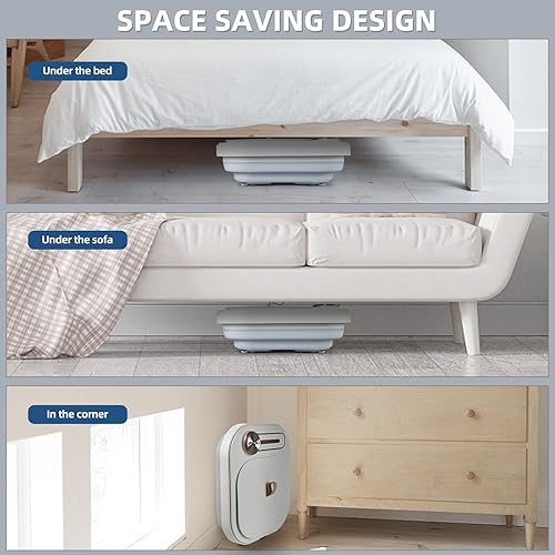 Miniatura 6 de Bañera plegable para pies con calor y masaje y chorros, spa de pies de pedicura, bañera de remojo de pies con rodillos de masaje no motorizados y