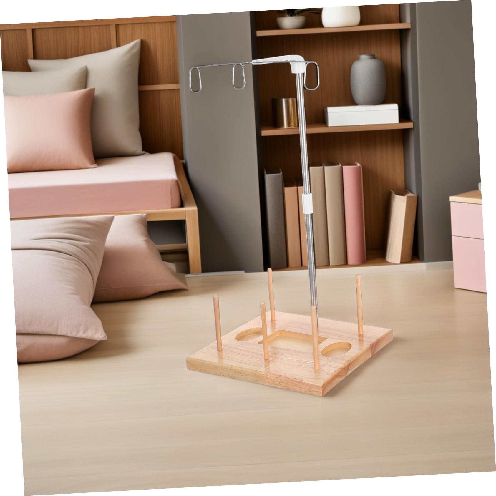 Homoyoyo Supporto per Rocchetto in Legno Porta Rocchetto da Cucito Supporto Porta Filo per Rocchetti Organizer per Filo da Ricamo per Bobina Compatibile Macchine da Cucire Domestiche