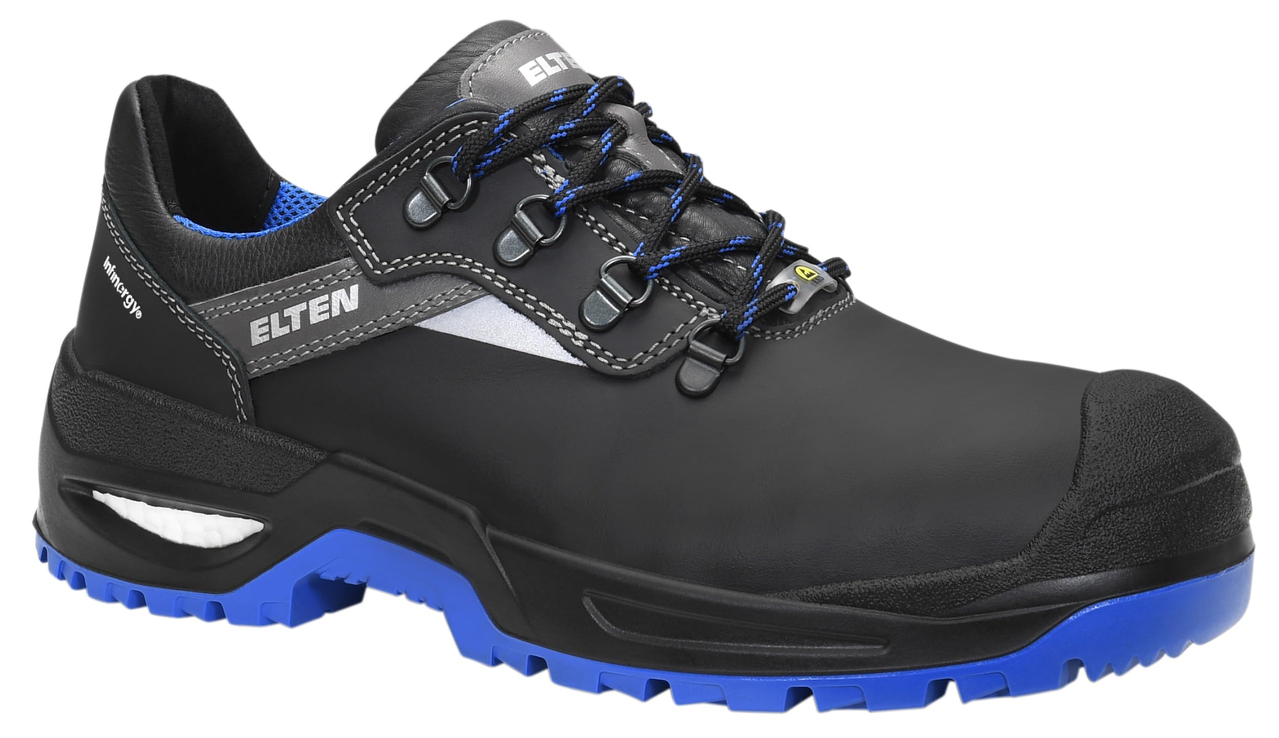 ELTEN Stefano XXSG Black-Blue Low ESD S3 | Sicherheitsschuhe für Damen & Herren, Stahlkappe, leicht, atmungsaktiv