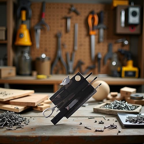 Miniatura 3 de Multiherramienta negra de bolsillo 12 en 1, equipo de supervivencia de tamaño de tarjeta de crédito para EDC  Kit multiherramienta compacto para