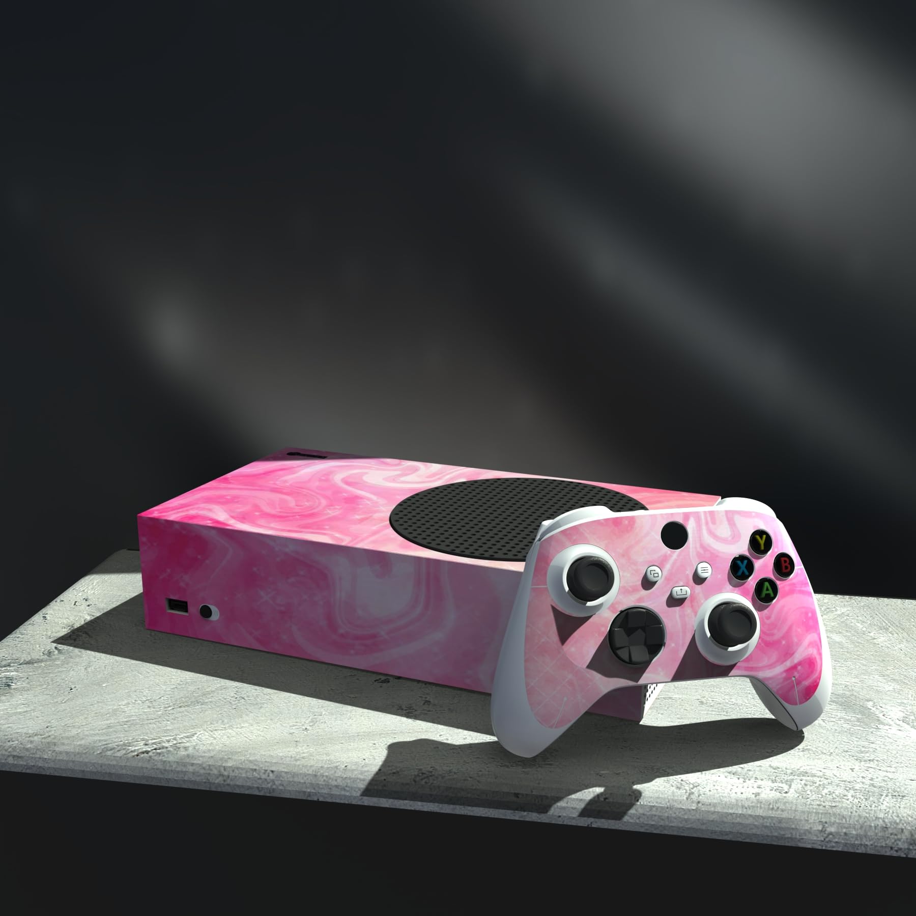 playvital Psychedelic Pink Custom Vinyl Skins for Xbox Series S, Wrap Decal Cover Stickers for Xbox Series S Console Controller — view 4