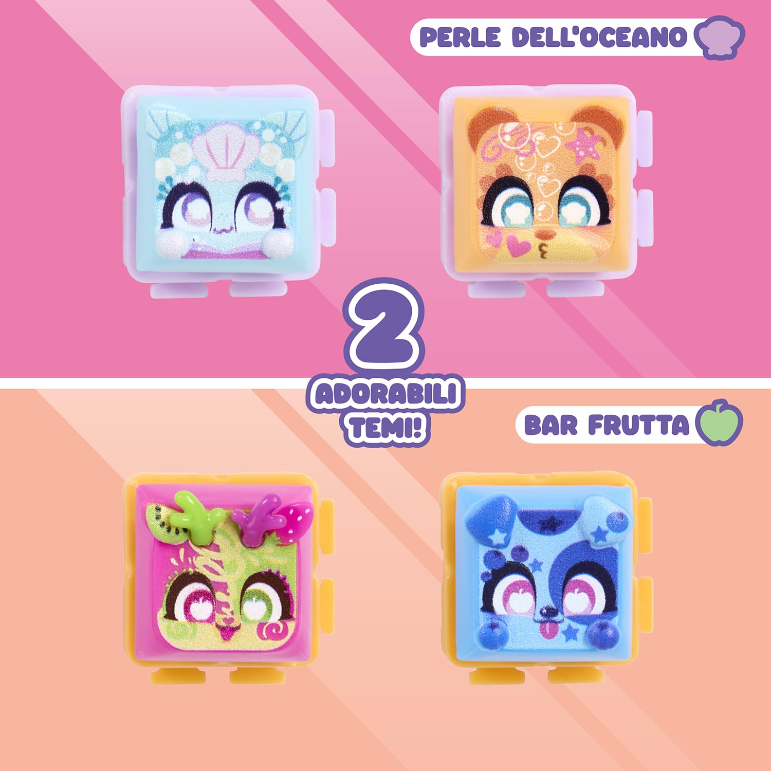 CLICKEEZ Multipack Serie 2 – 5 Mini Figure Kawaii da Cliccare – Keycap Trasformabile con Portachiavi – Fidget Toy Sensoriale con Effetto ASMR – Gioco Collezionabile – Da 6 Anni