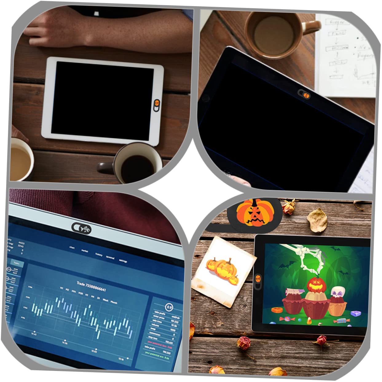 Artibetter 24piezas Funda De Cámara Web De Halloween Protector De Privacidad para Dispositivos Móviles y Tablets Diseño Único y Divertido para Seguridad Línea