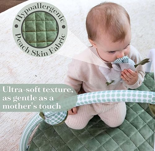 Miniatura 3 de Género neutro Baby Play Gym Mat - Gimnasio de bebé de felpa para el tiempo boca abajo - Alfombra de actividad para bebé verde salvia para bebé -