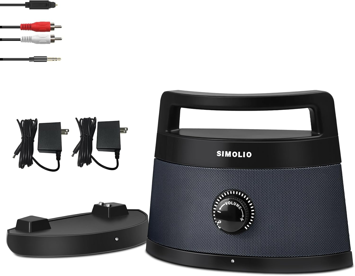 SIMOLIO 621D Plus Wireless Speakers for TV for Seniors - Bluetooth TV Speakers for Hard of Hearing, Elderly, 3 EQ Modes, Dialog Enhancer, Portable Speaker for TVs, 164ft Range, Bluetooth Connectivity