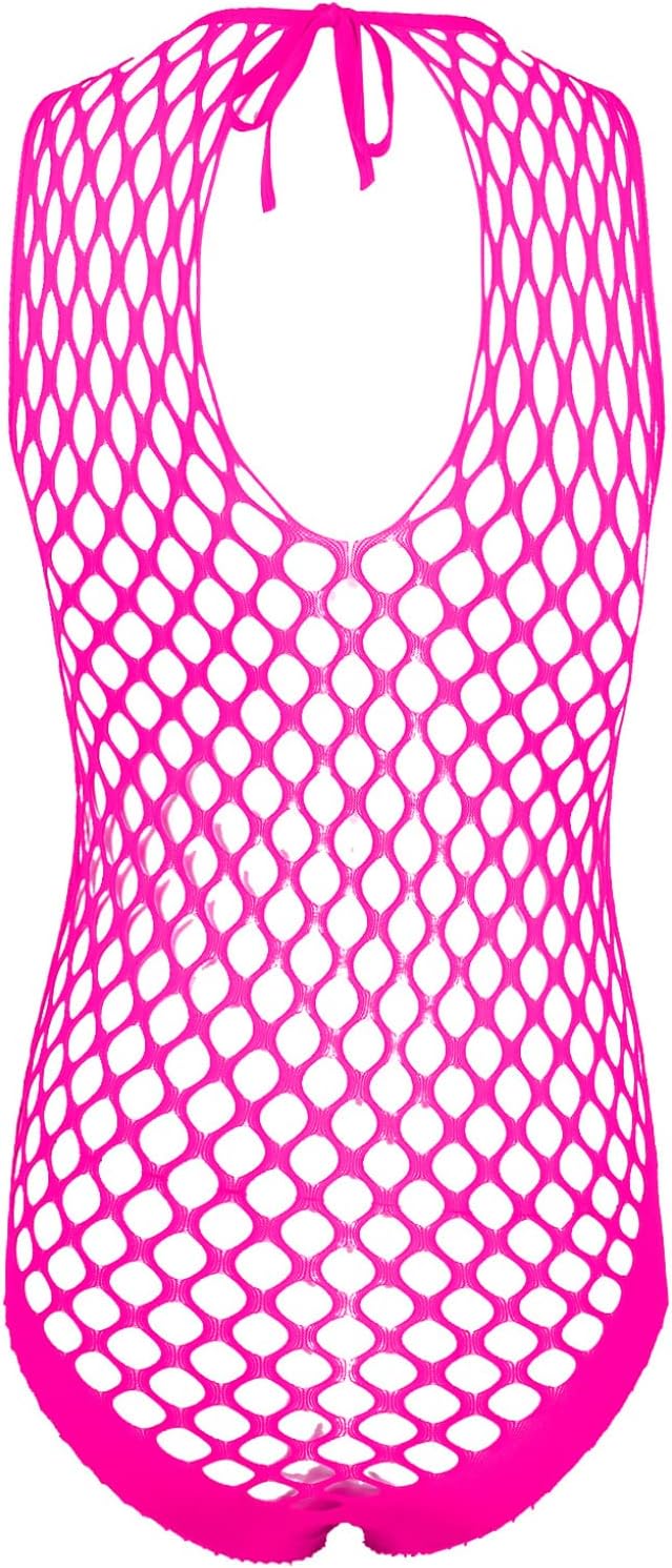 Oyolan Men's Mesh Fishnet Jumpsuit Undershirt One Piece Sissy Wrestling Singlet Bodysuit Underwear