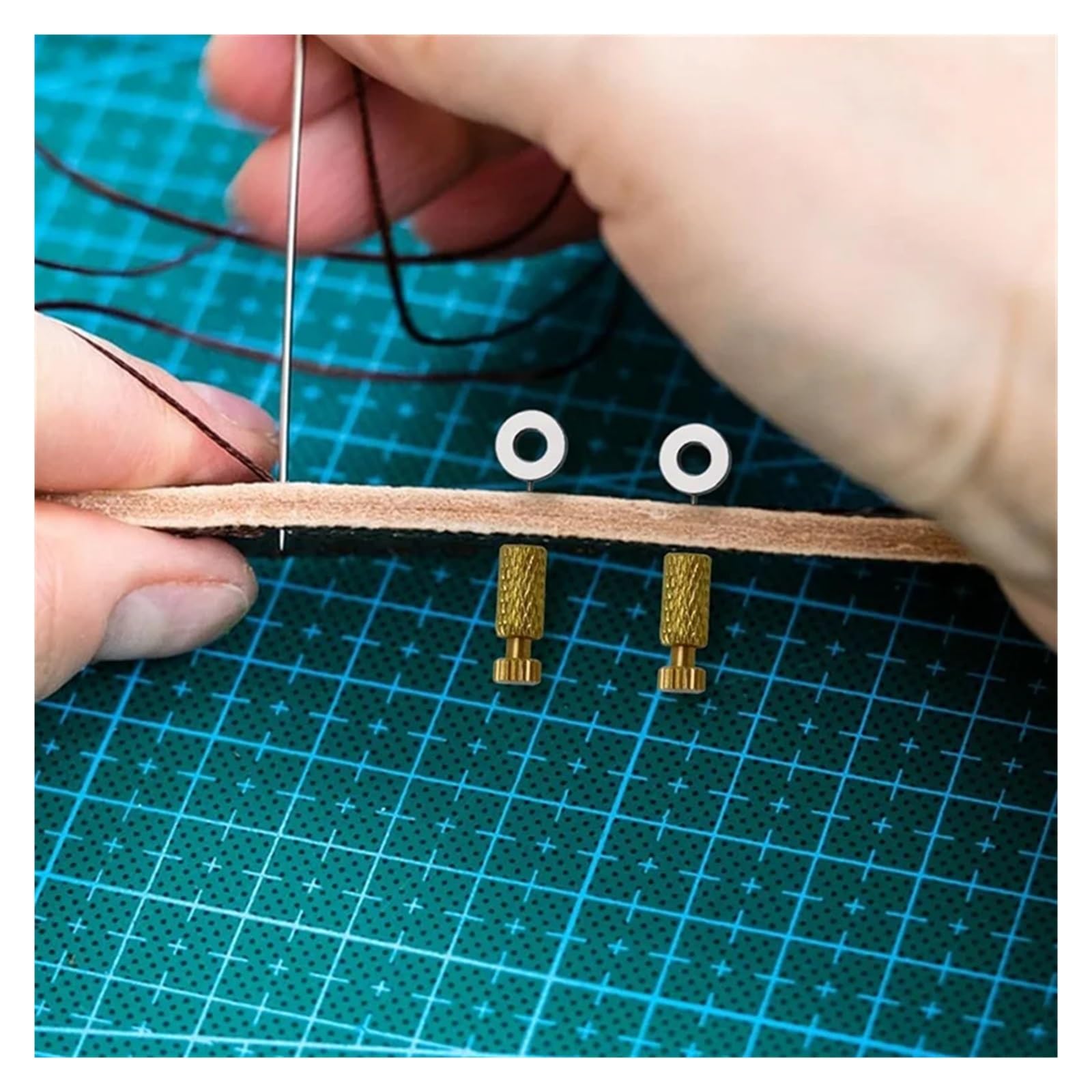Lot de 12 aiguilles de positionnement de suture en cuir faites à la main
