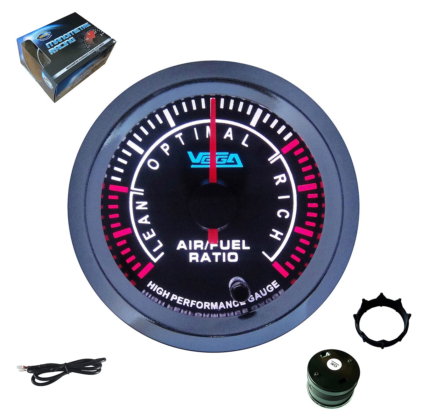 VEGA Manomètre haute précision richesse Air/Essence AFR 7 couleurs 52 mm