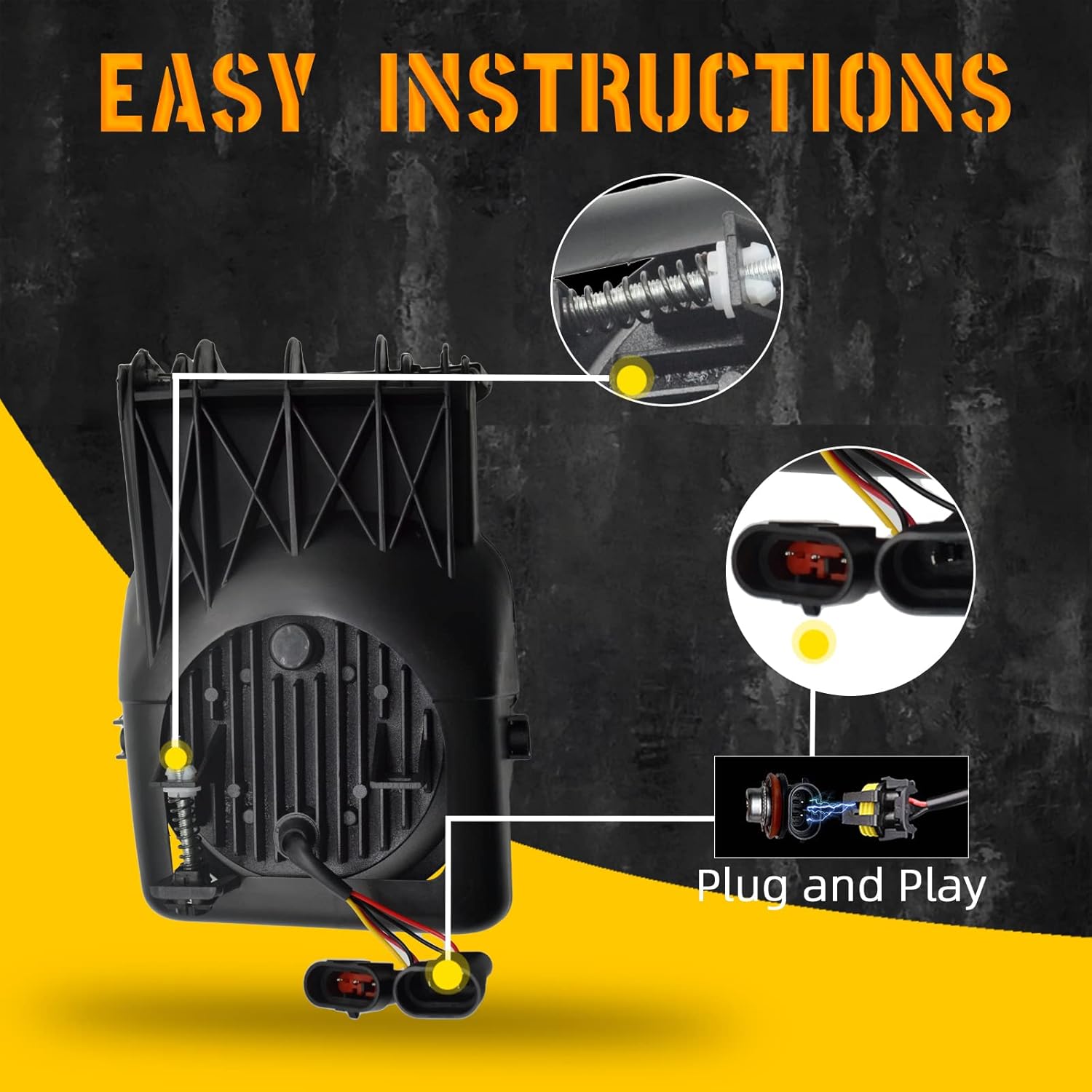 LED&DRL Fog Lights Compatible with 2003-2006 GMC Sierra 1500 2500 3500 1 Pair Front Driving Fog Lamps With Daytime Running Lights and Turn Signal Lights- Black Trim