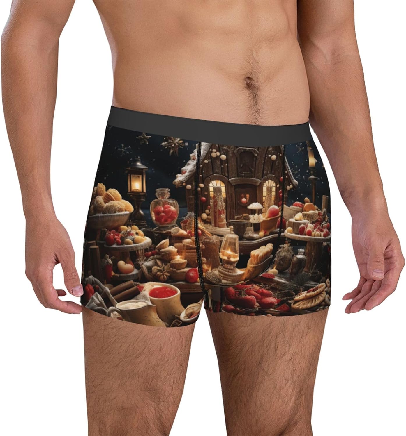 Christmas Atmosphere Print Men'S Boxer Briefs Soft Breathable Polyester Fabric With Comfortable