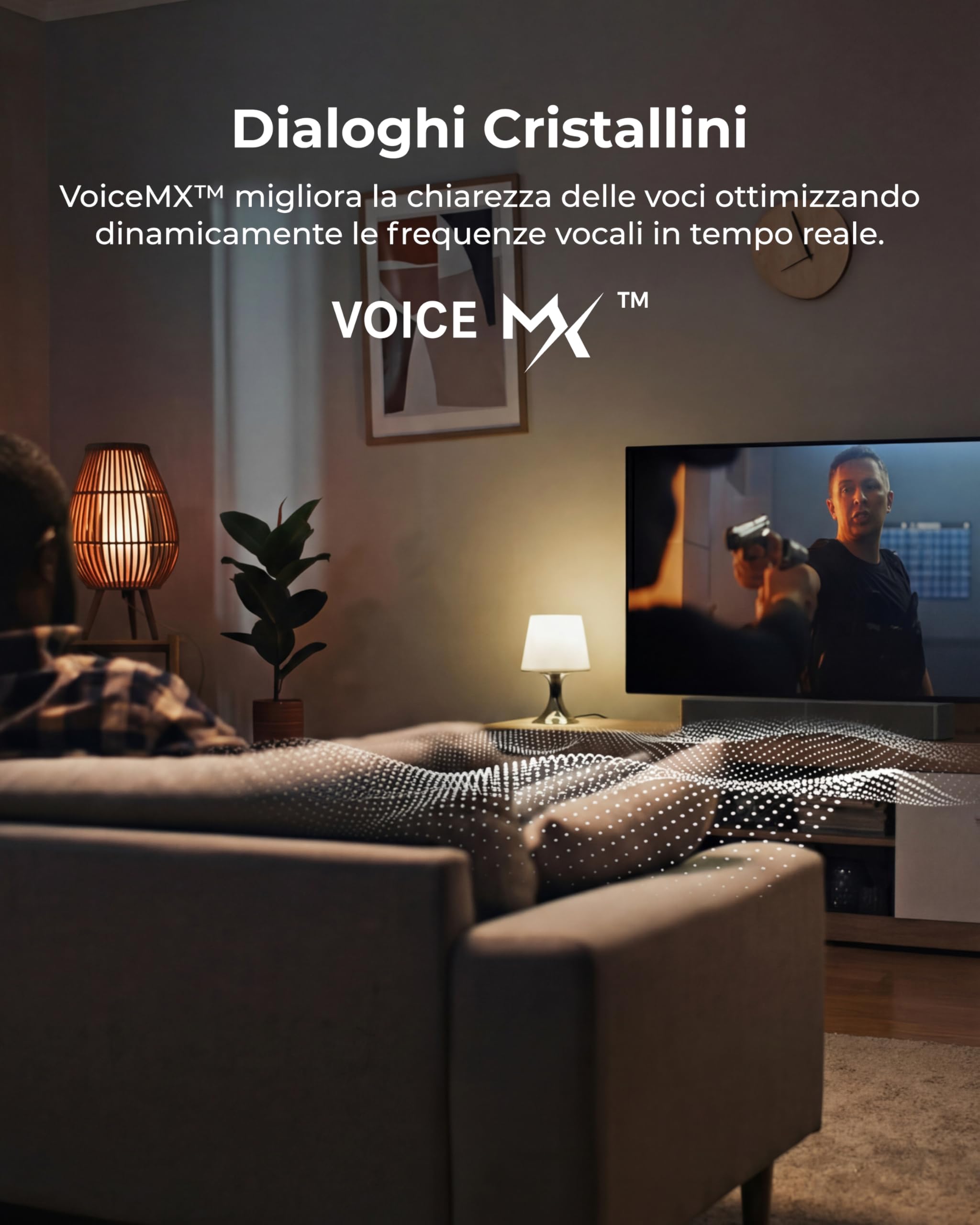 ULTIMEA 2.1Ch Soundbar con Subwoofer Wireless, VoiceMX e BassMX, App Controllo, 240W Potenza di Picco Soundbar per Smart TV, Bassi Regolabili, HDMI, Ottico, Bluetooth 6.0, Poseidon M30 (Modello 2026)