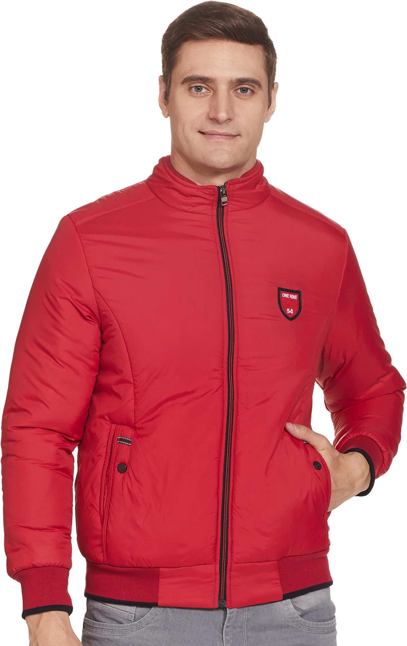 CazibeMen Men's Jacket, Red, 42