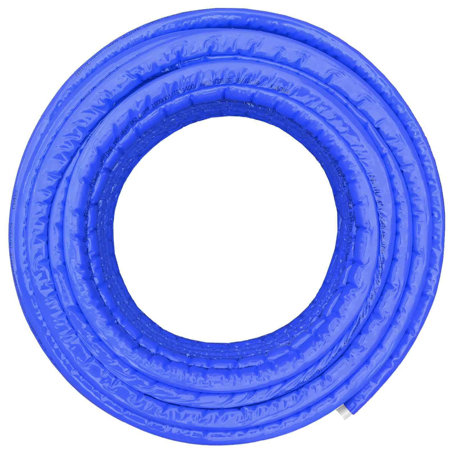 MegaHaustechnik 25 Meter Mehrschichtverbundrohr 32x3 (AußenØ x Wandstärke in mm) Profi-Qualität Laser geschweisst, blau isoliert, Trinkwasser geeignet, Kaltwasserleitung, Sanitärinstallation