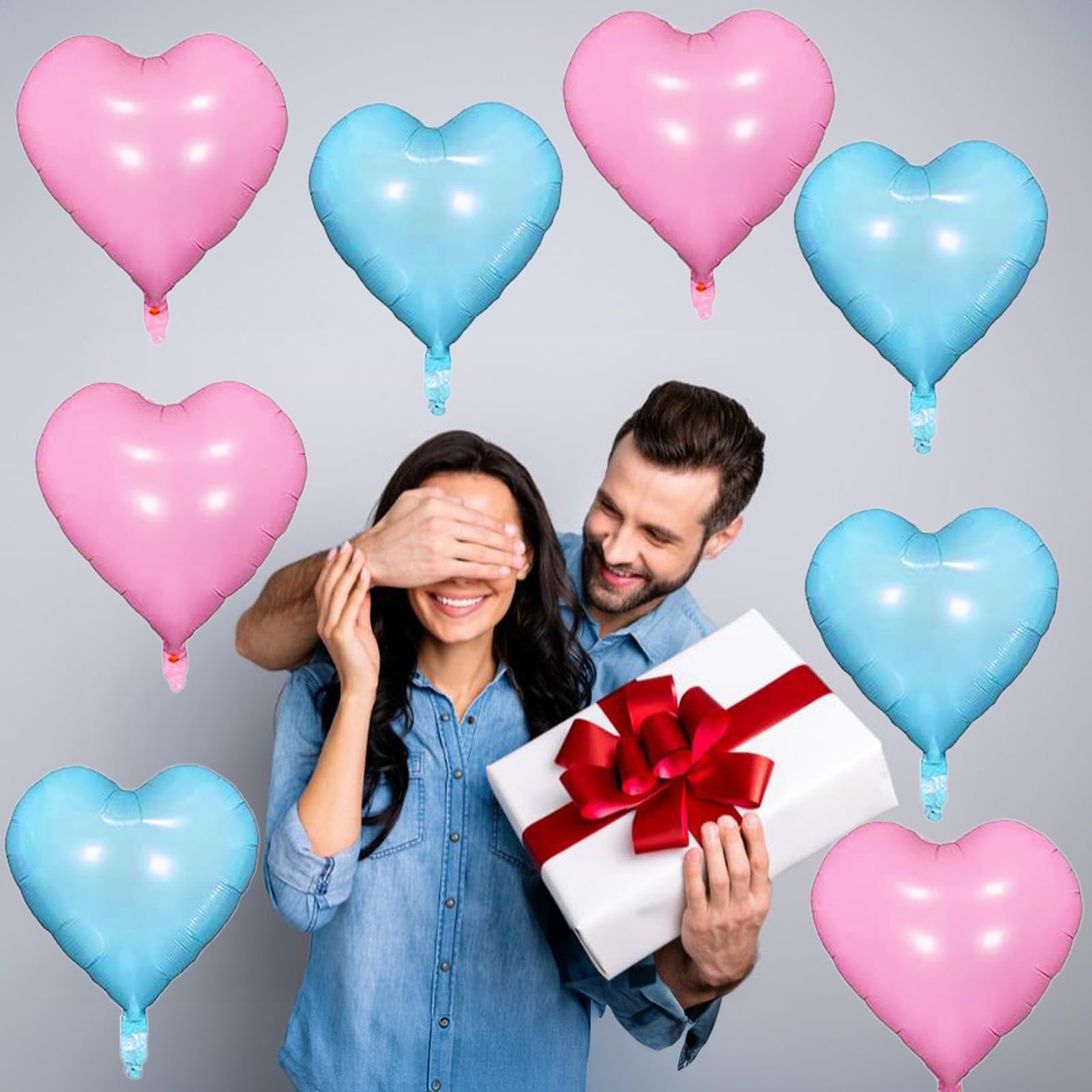 Amazon.com: Pink Blue Heart Balloons, 18 Inch Pastel Blue Pink 