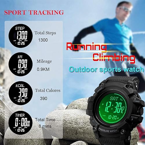 Miniatura 5 de Watch Compass, Altimeter Barometer Thermometer Temperature, Pedometer, Military Army Waterproof Outdoors Sport Digital Watch for Men