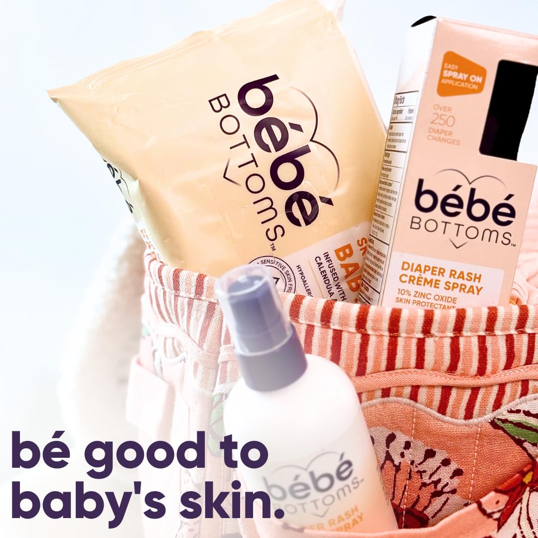 Bébé Bottoms Hypoallergenes Gesichtstuch und Baby-Feuchttücher – parfüm- und parabenfrei, empfindliche Haut – Reiseutensilien, Baby-Essentials – ideal für Familien unterwegs (56 Stück)
