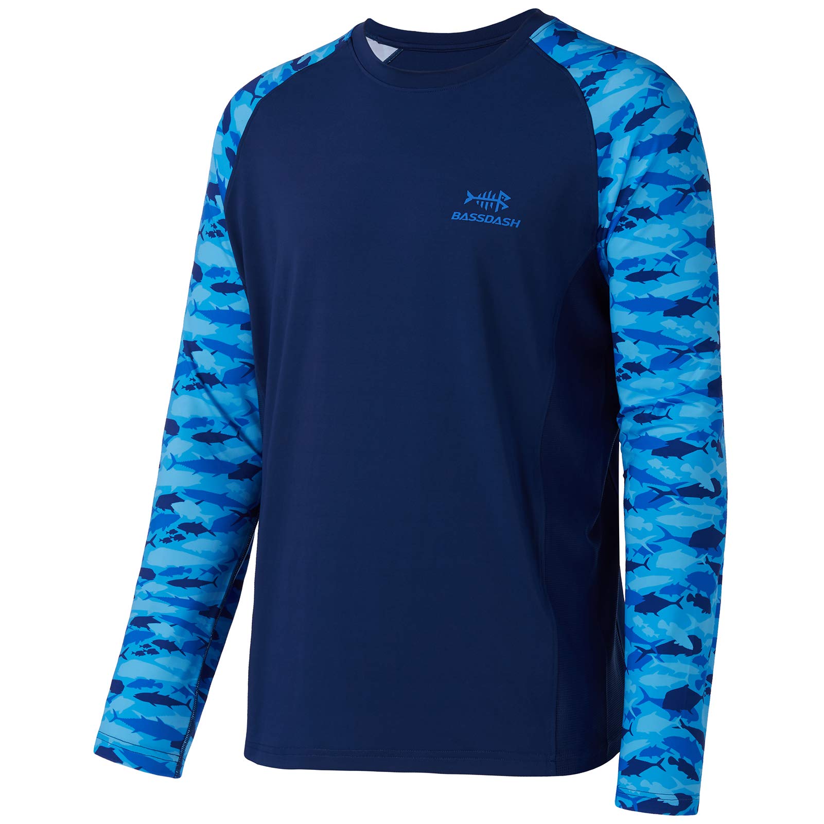 BASSDASH UPF 50 Fishing Tee for Men Camo Long Sleeve Shirt Quick Dry Sweatshirts