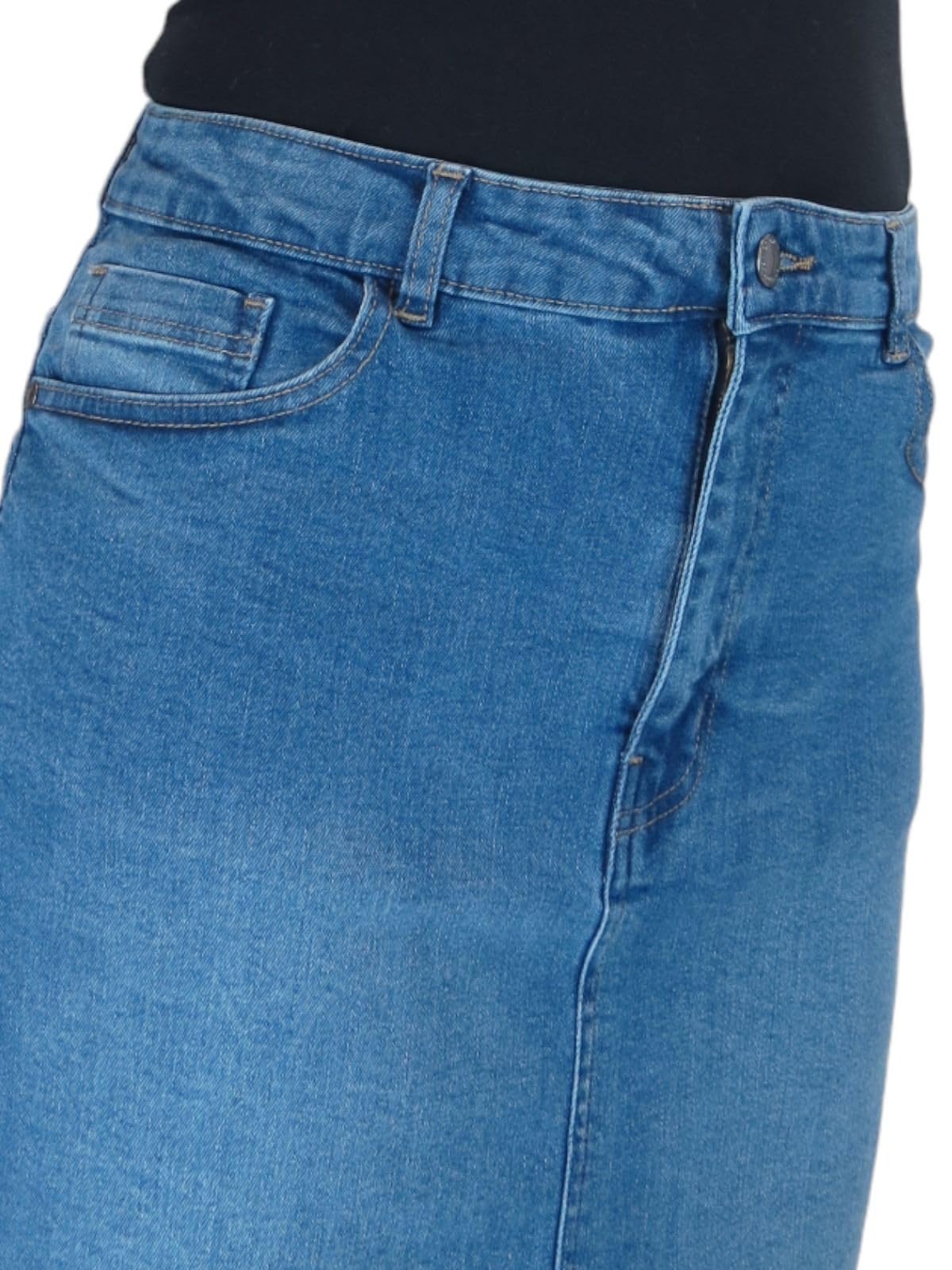 Paulo Due Gonna Jeans Denim Elasticizzato da Donna Gonna Tubino al Ginocchio da Donna 42-54