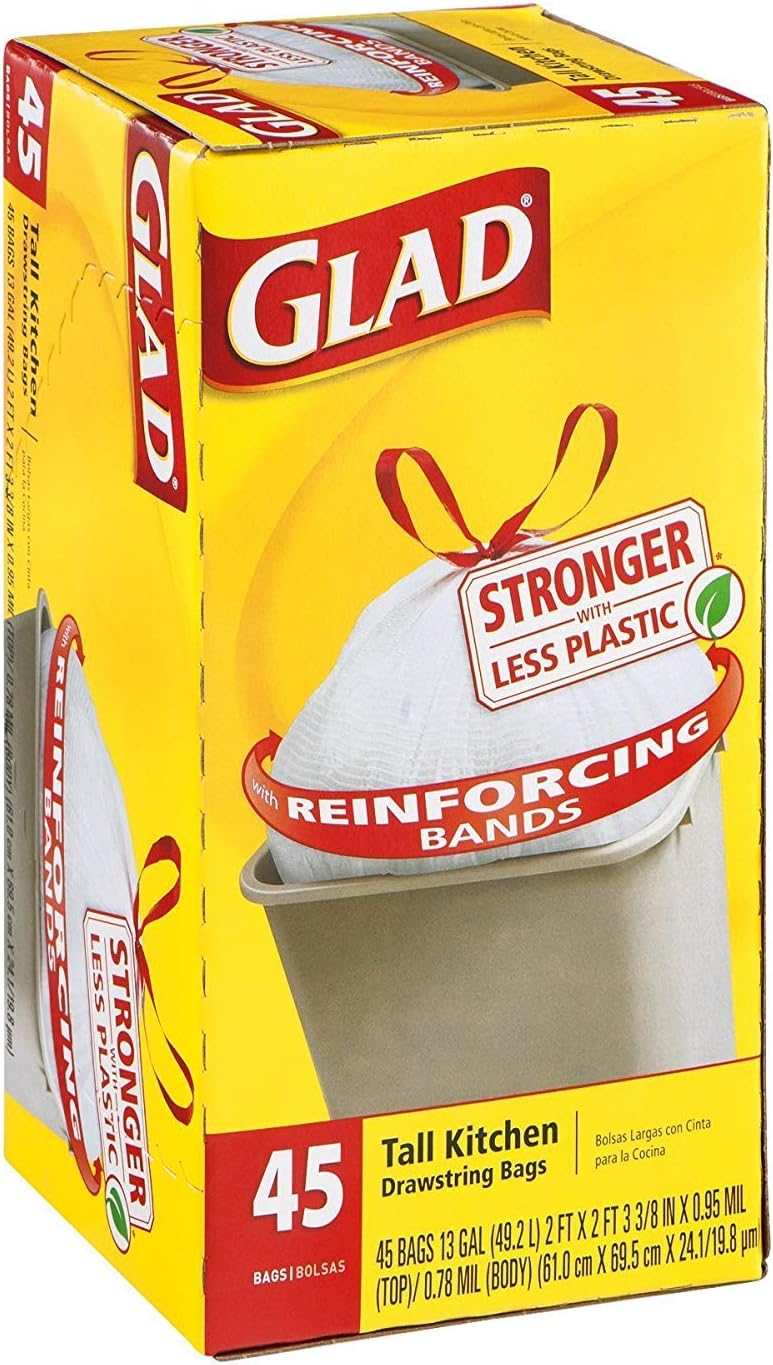 Clorox 78362 Trash Bag 13-gallon Drawstring 2'x2-1/4'x1ml WE