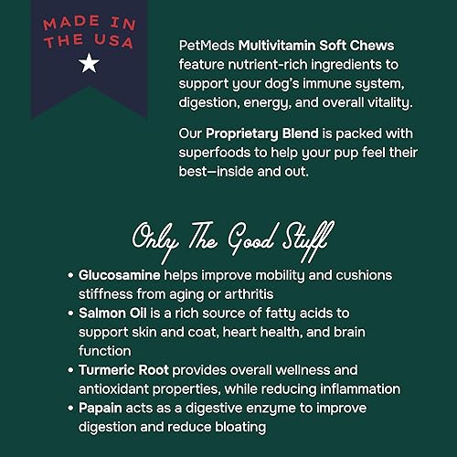 Miniatura 4 de PetMeds Masticables multivitamínicos para perros Suplemento diario con algas, espirulina, ashwagandha, glucosamina y probióticos para la salud