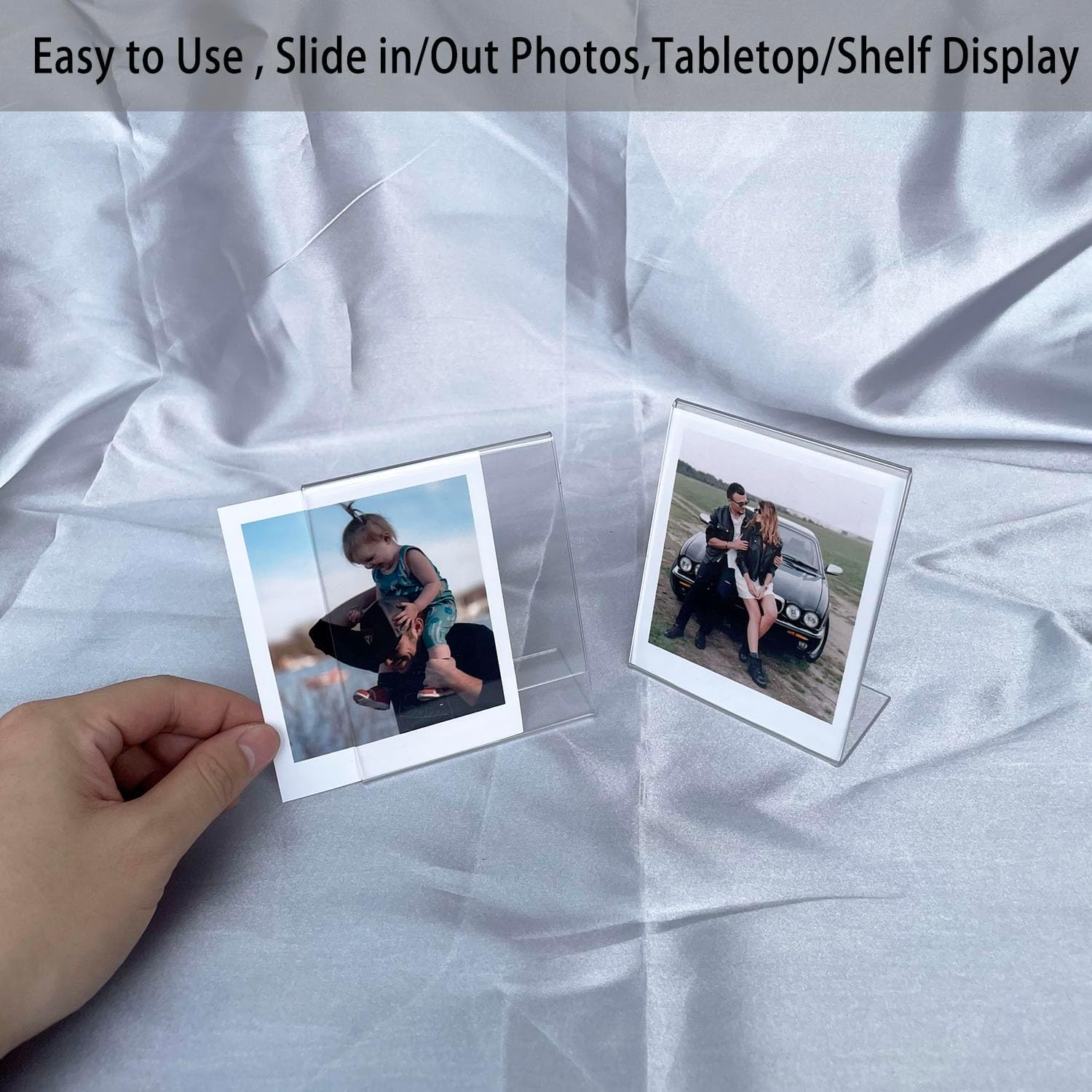 3.5 x 4.25 Polaroid Picture Frame for i-Type/600/SX-70/OneStep /Instax Wide Square 300/200/210, Desktop Acrylic Picture Frame for Instant Color I-Type Film, 5 Pcs