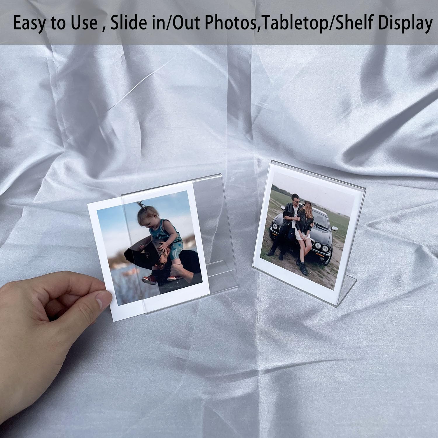 2x Acryl Bilderrahmen Für Polaroid-Fotos – 10,8 X 8,9 Cm, Magnetisch, Rahmenlos, Für Sofortbilder