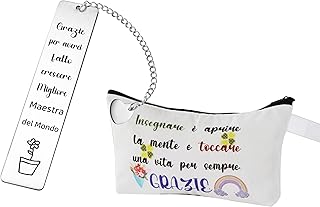 Maetsra - Bolsa de embraiagem mestre+marcador Maetsra - presente mestre porta-objetos - Estojo de presente para professores de fim de ano - Ideias de presente para professores e professores de alunos