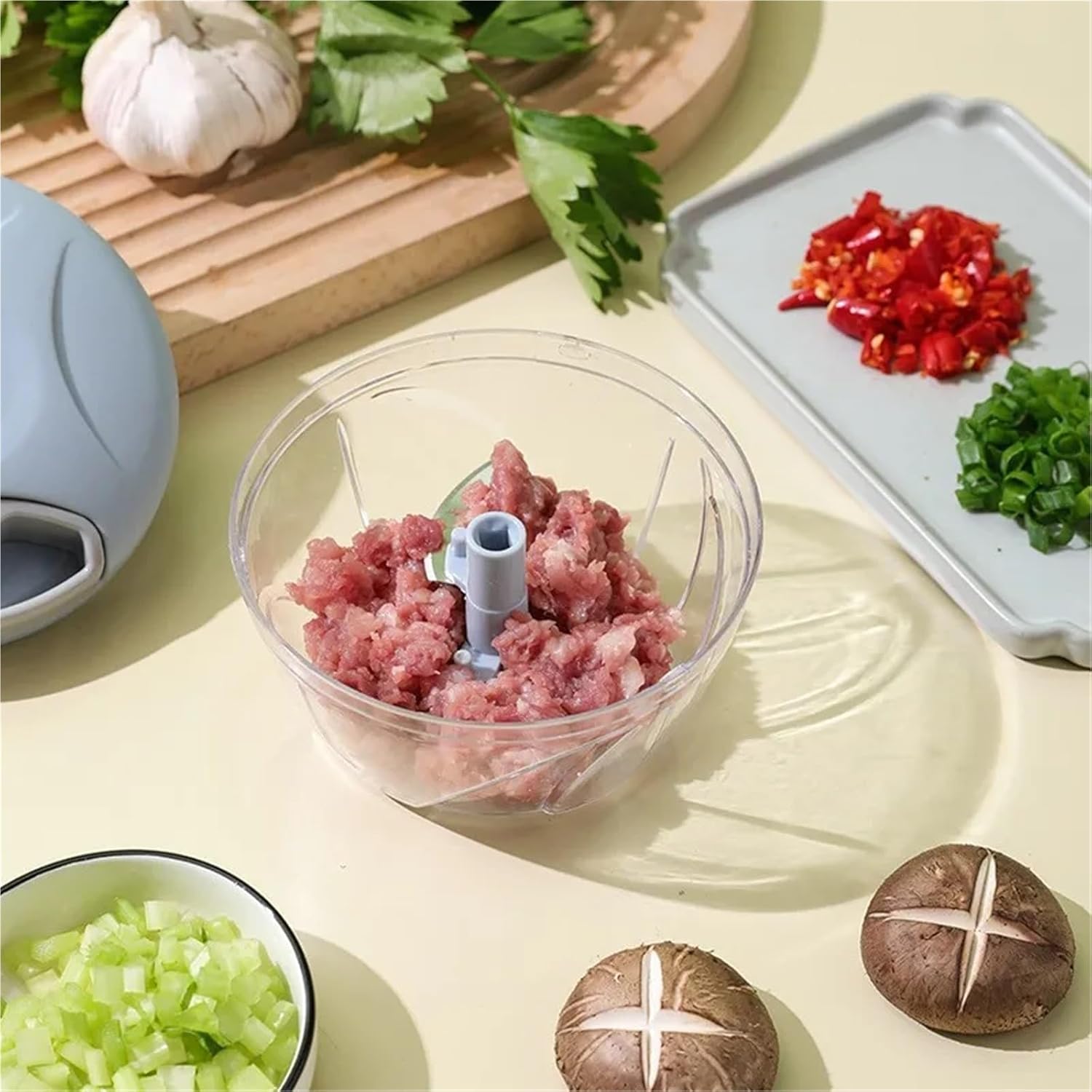 500ML Home Garlic Press Manual Mincer Garlic Crusher Garlic Paste Grinder Meat Mincer