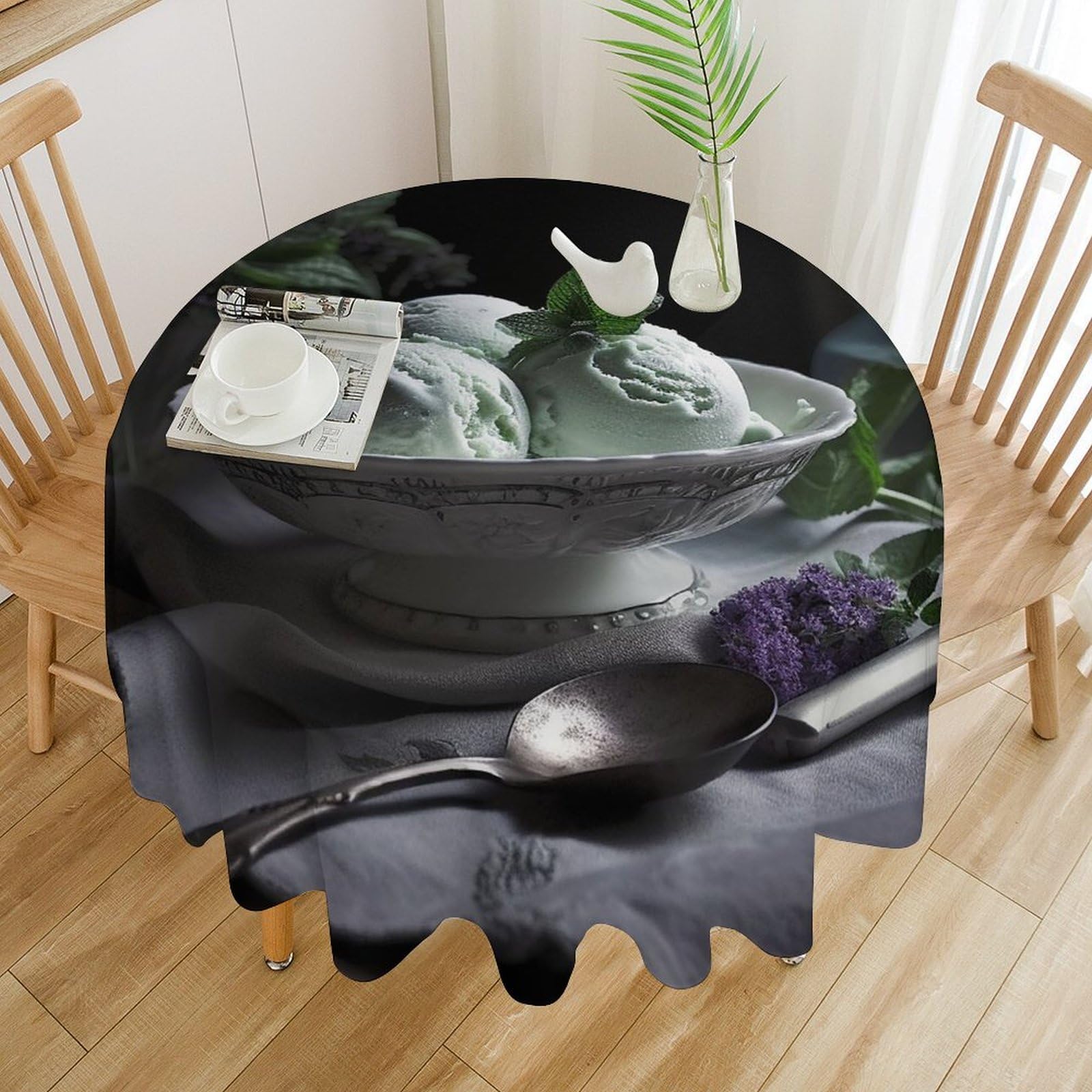 Nappe ronde de table 177,8 cm imperméable pour salle à manger