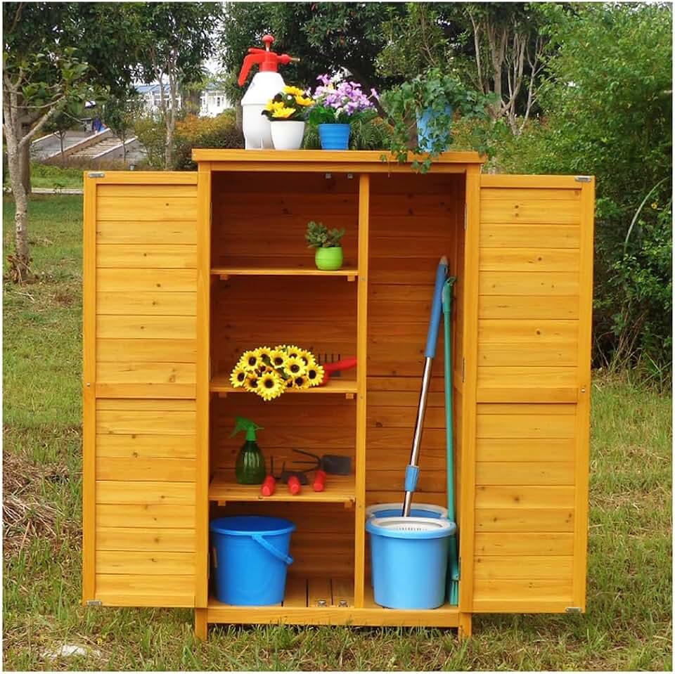 Outdoor Large Storage Shed,with Shelves Furniture Tool Shed,Potting Bench with Storage Cabinet, for Garden/Backyard/Home/Pool