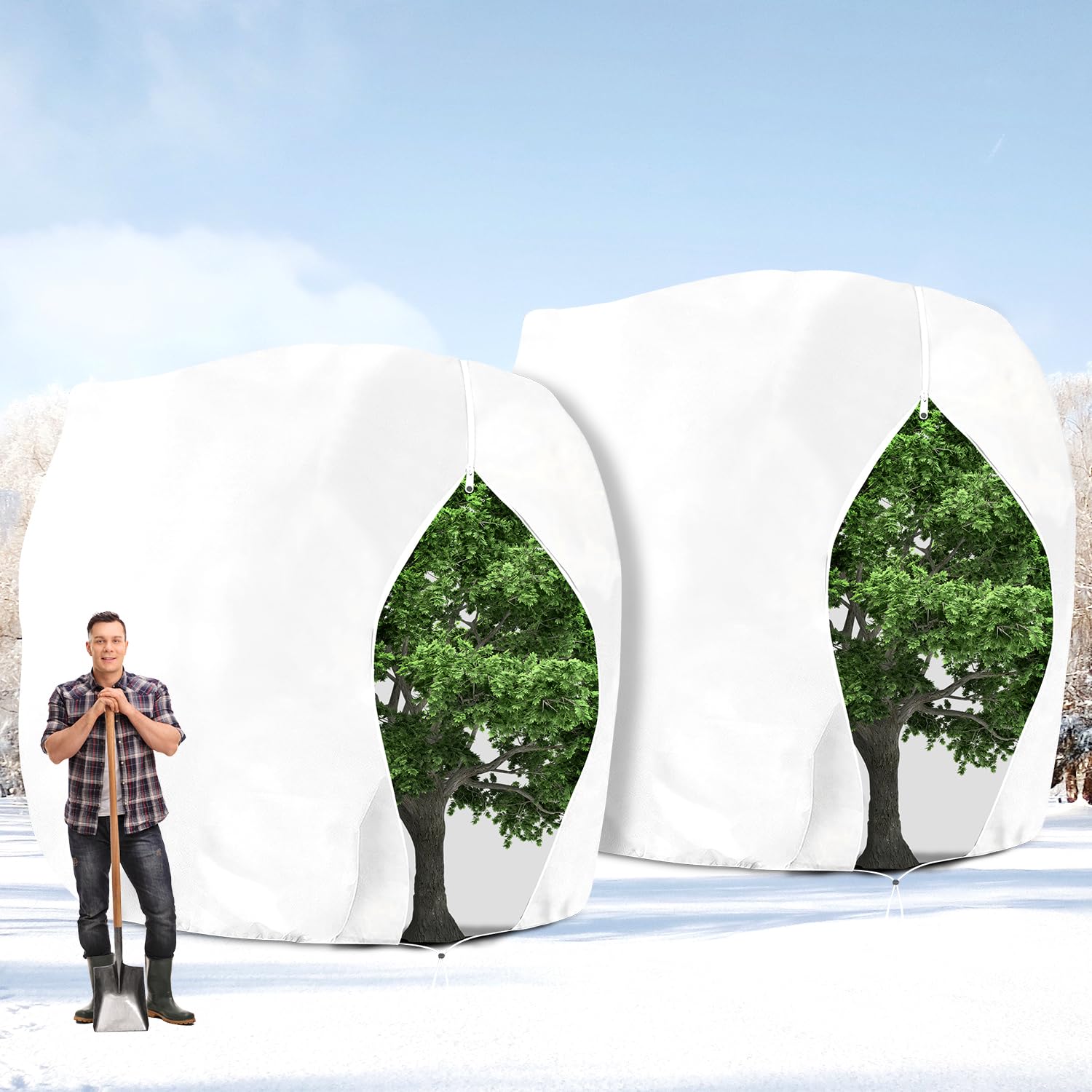 2 Stück Winterschutz Pflanzen Außen XXL Pflanzenschutzhülle 250x360cm