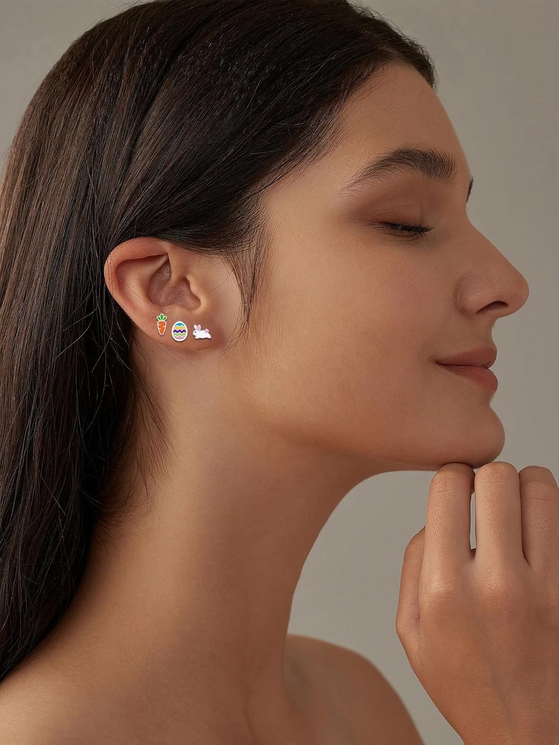 3 Pairs 925 Sterling Silver Stud Earrings Set Earrings for Women