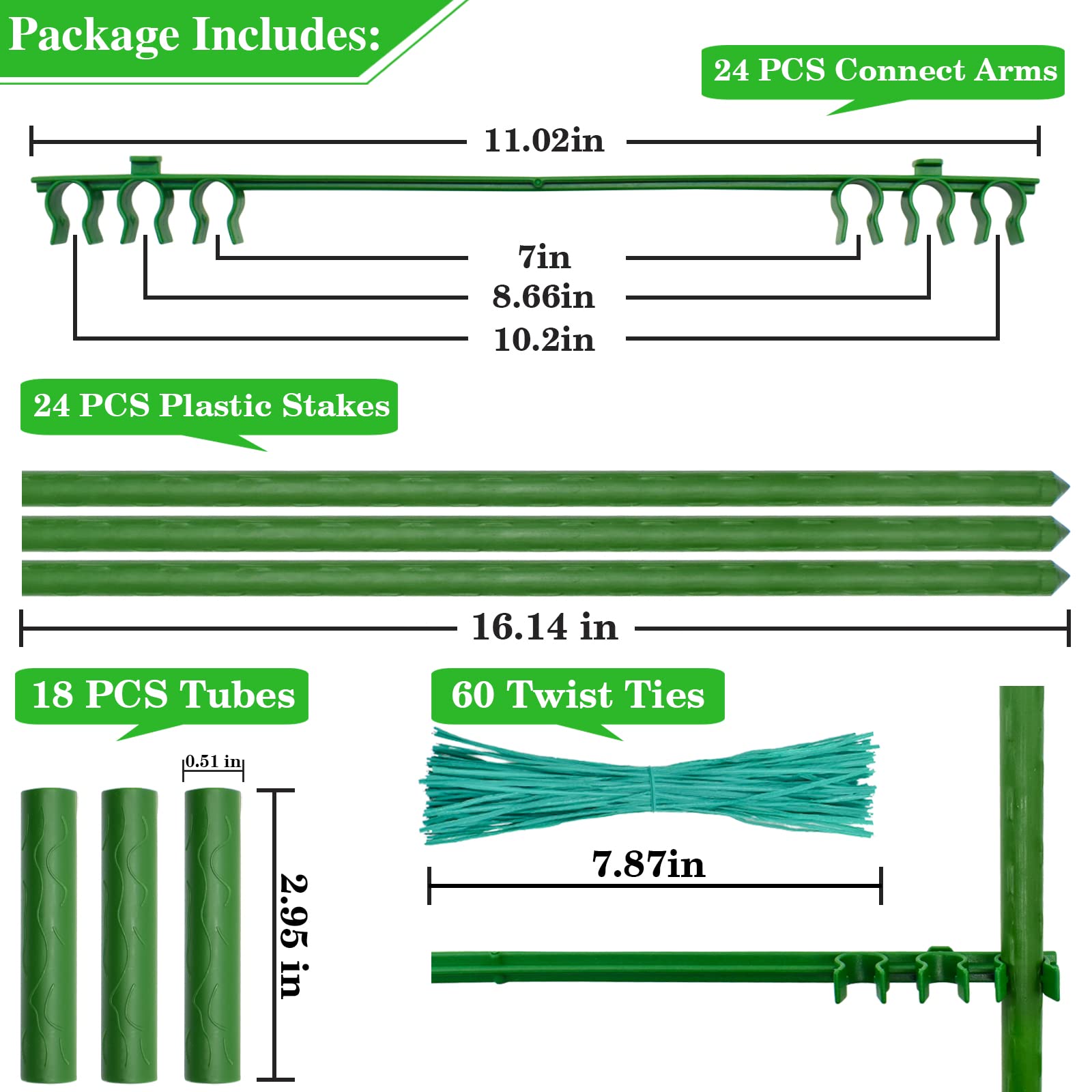 Halatool 4 Gabbie Per Pomodori Alte 1,6 M Con 120 Fascette Supporto Per Piante Rampicanti - 2