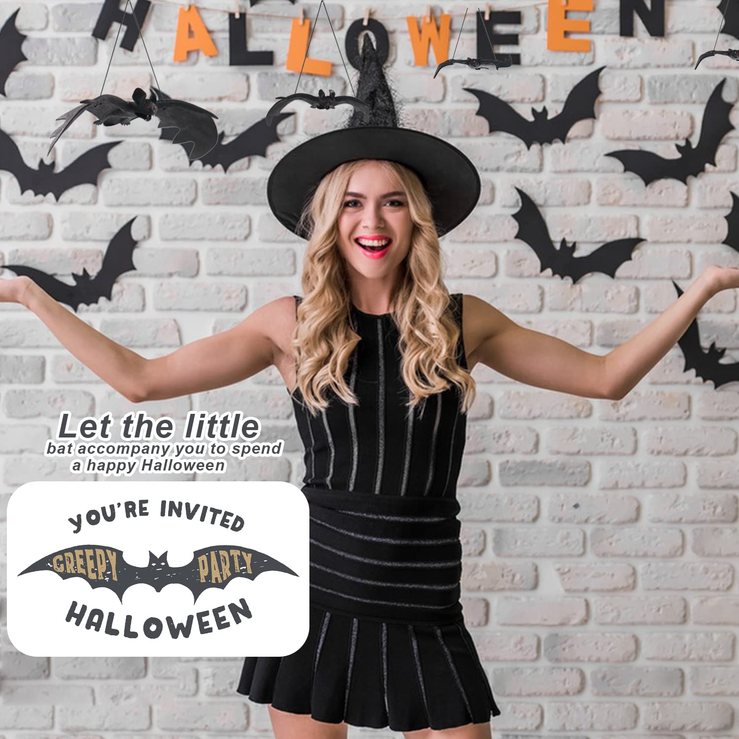 Grusel-Fledermäuse Deko – 6 Stück, 12 Cm, Schwarze Kunststoff-Fledermäuse Für Halloween & Mottopartys