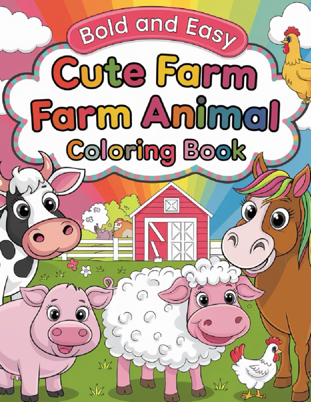 Adorable Farm Friends Coloring Book: A Joyful Farm Animal Coloring Book for Creative Kids Ages 4–8
