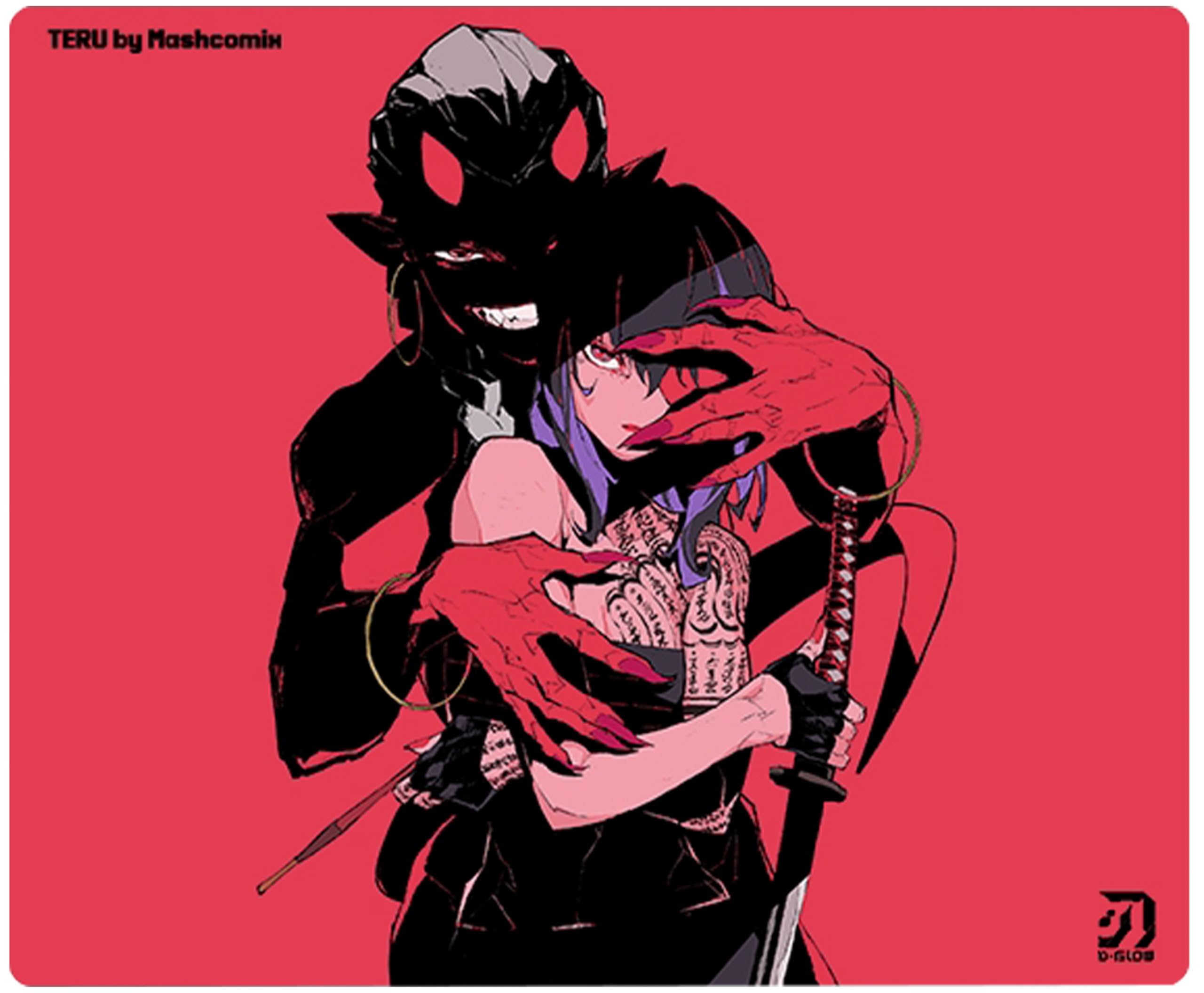 タロウページ D-Glow x TERU REN Cloth Smooth Glide Gaming Mouse Pad with Strong