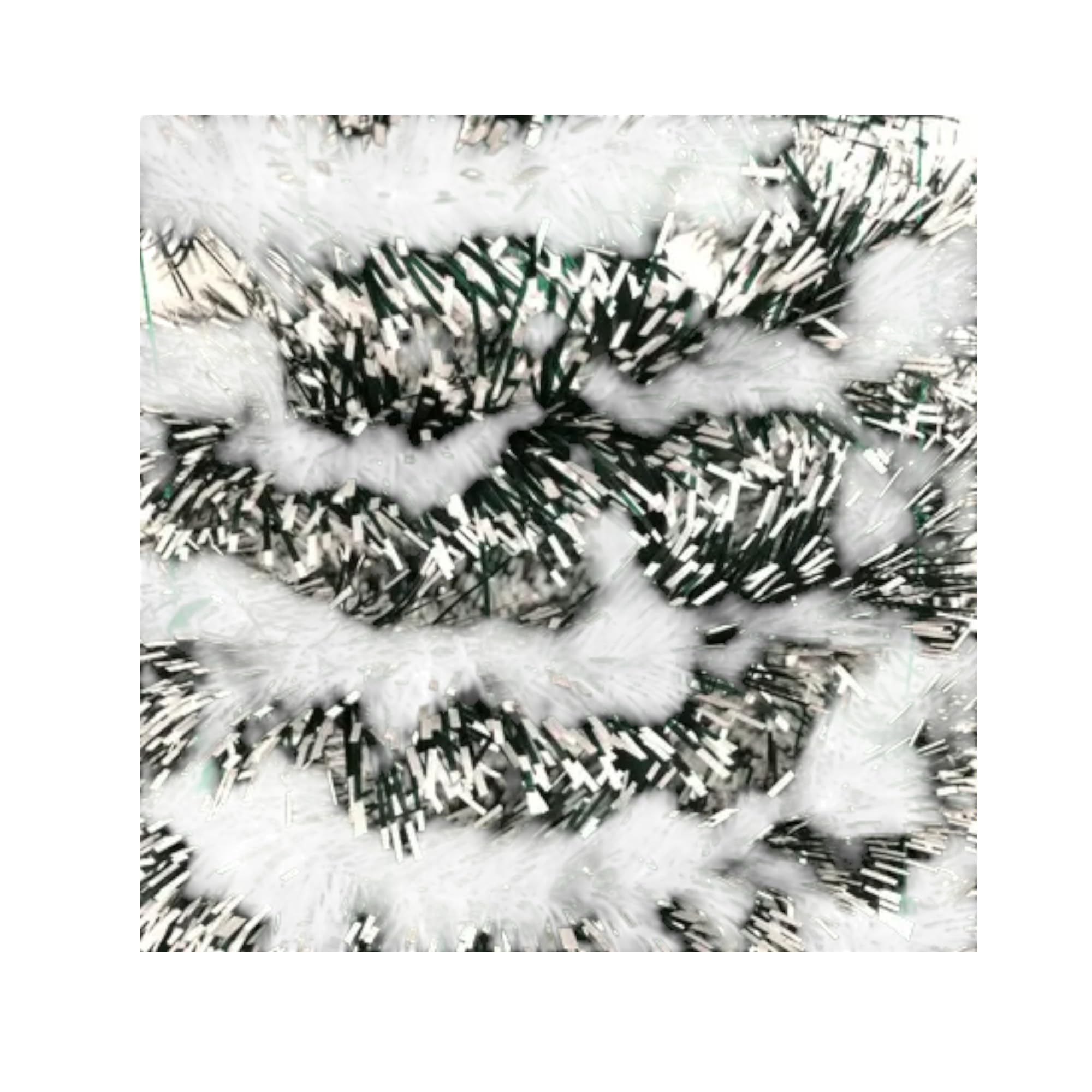 Albero di Natale Slim Pop-Up, 150 cm Alto, Verde con Neve Bianca, Pieghevole Salvaspazio, con Supporto Base, Design Stretto