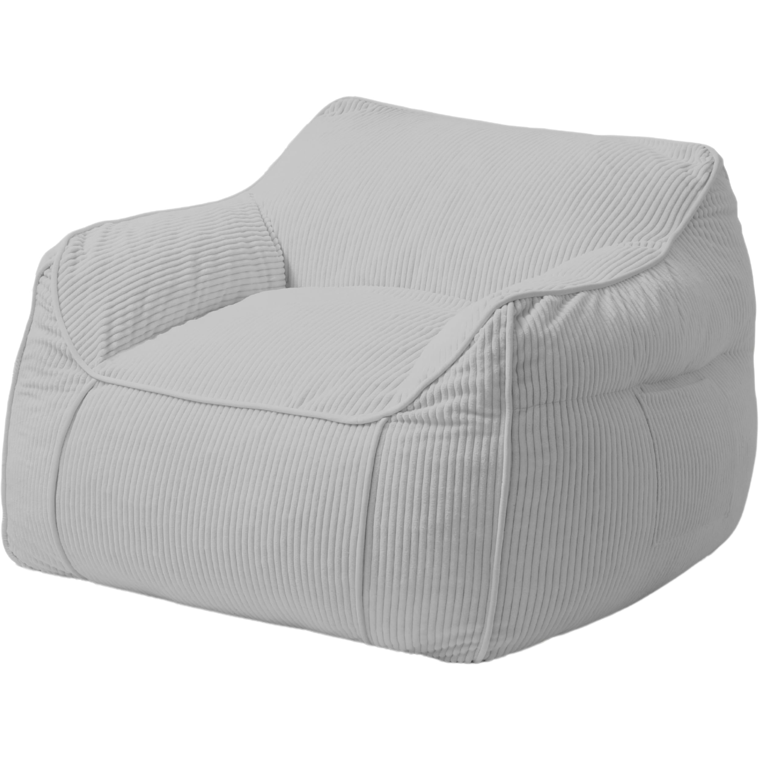 bananair - Puff Gigante de Salón y Habitación en Tela de Pana - Elegante y Cómodo - Puff Pera con Relleno Incluido Ideal para Crear un Ambiente Acogedor (Gris Claro)