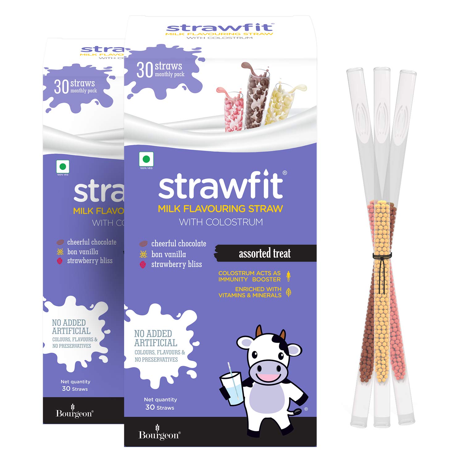 Strawfit Milk Flavouring Straws Assorted Pack (Cheerful Chocolate
