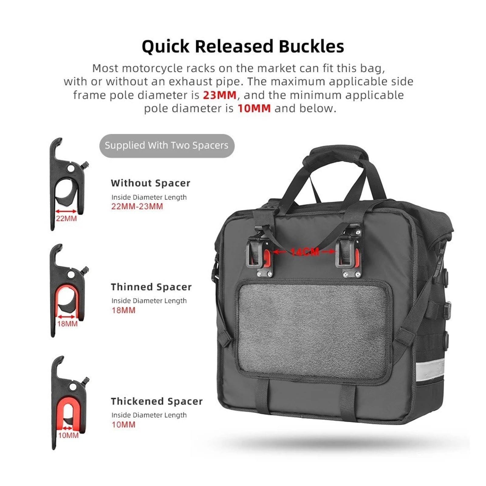 Top Case Motos Bolsa Lateral Motocicleta Resistente Al Agua 1 Unidad Cubo 3D Liberación Rápida 25L-32L Cajas Traseras Equipaje Viaje Bolsa De Moto