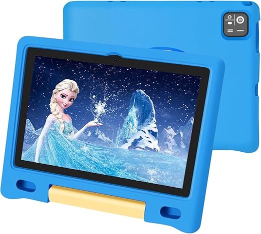 Kids Tablet, 10.1 inch IPS HD Touchscreen Android 14 64 GB Storage, 8GB (4+4 Virtual) RAM, Octa Core Tablet for Kid with Kid-Proof Case, Parental Controls, 12-hr Battery, WiFi, GPS – Blue