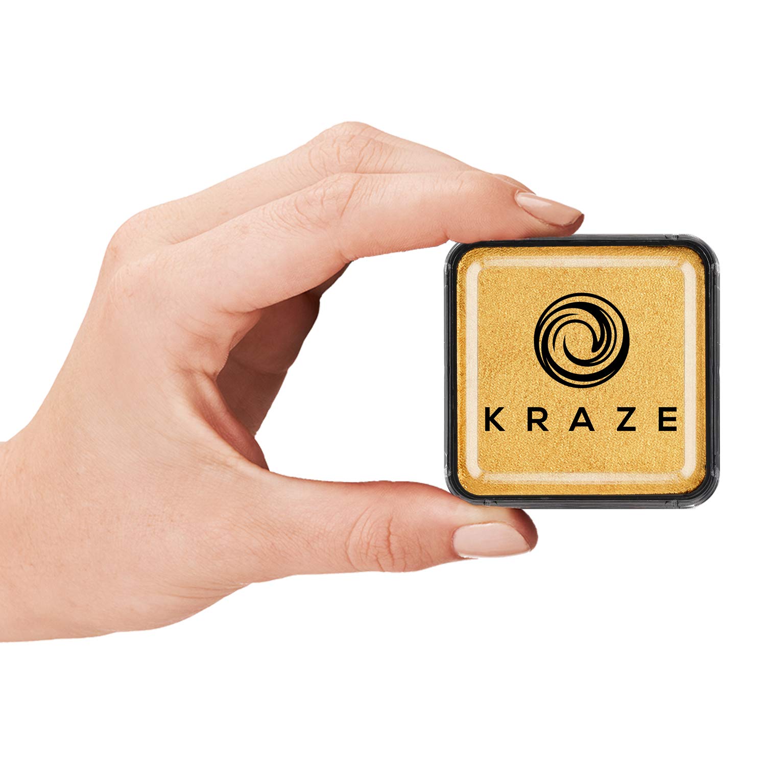 Kraze FX Square - Metallic Gold Face Paint (25 gm) - Hypoallergenic, Non-Toxic, Water Activated Professional Face & Body Painting Makeup Supplies for Sensitive Skin & Adults